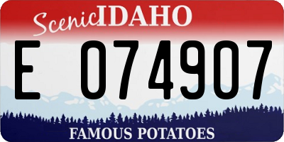 ID license plate E074907