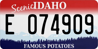 ID license plate E074909