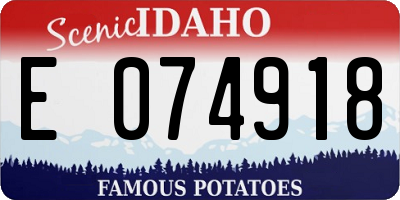 ID license plate E074918