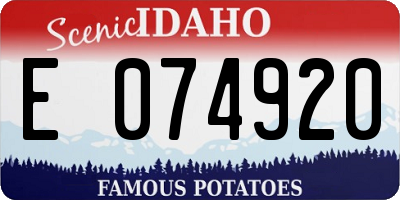 ID license plate E074920