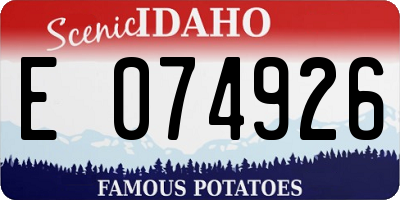 ID license plate E074926