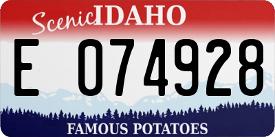 ID license plate E074928