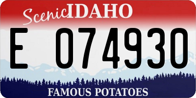 ID license plate E074930
