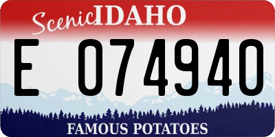 ID license plate E074940