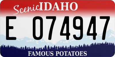 ID license plate E074947