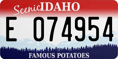 ID license plate E074954