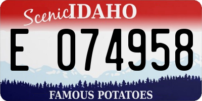 ID license plate E074958