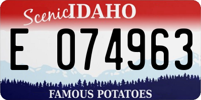 ID license plate E074963