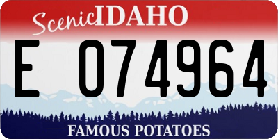 ID license plate E074964