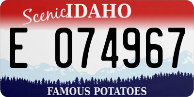 ID license plate E074967
