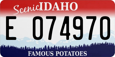 ID license plate E074970