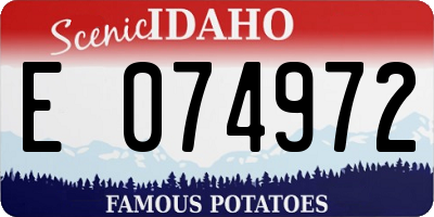 ID license plate E074972