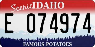ID license plate E074974