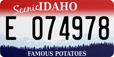 ID license plate E074978