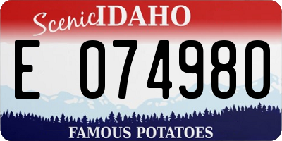 ID license plate E074980