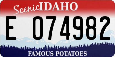 ID license plate E074982