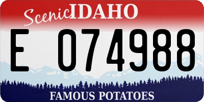 ID license plate E074988
