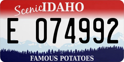 ID license plate E074992