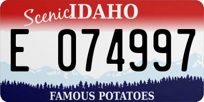 ID license plate E074997
