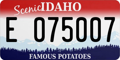 ID license plate E075007