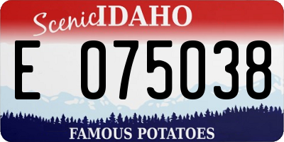 ID license plate E075038