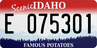 ID license plate E075301