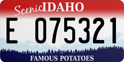 ID license plate E075321