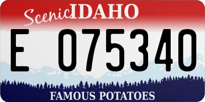 ID license plate E075340