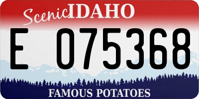 ID license plate E075368