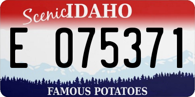 ID license plate E075371