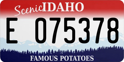 ID license plate E075378