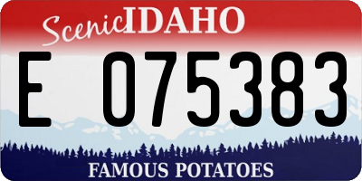 ID license plate E075383