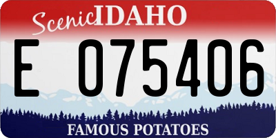 ID license plate E075406