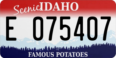 ID license plate E075407