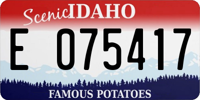 ID license plate E075417