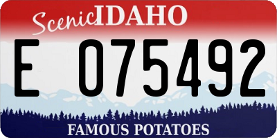 ID license plate E075492