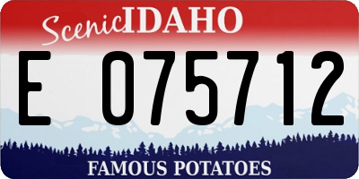 ID license plate E075712