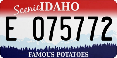 ID license plate E075772
