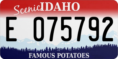 ID license plate E075792
