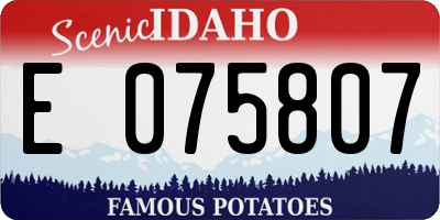 ID license plate E075807