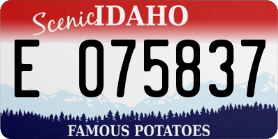 ID license plate E075837