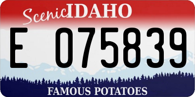ID license plate E075839