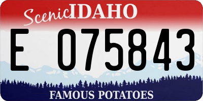 ID license plate E075843