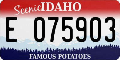 ID license plate E075903