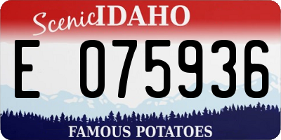 ID license plate E075936