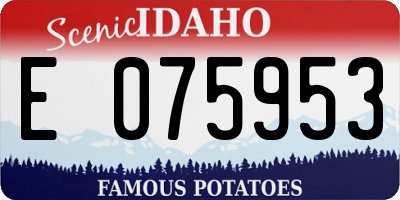 ID license plate E075953