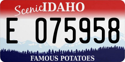 ID license plate E075958