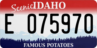 ID license plate E075970