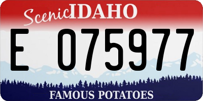ID license plate E075977