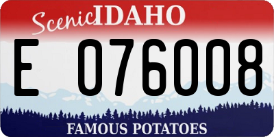 ID license plate E076008